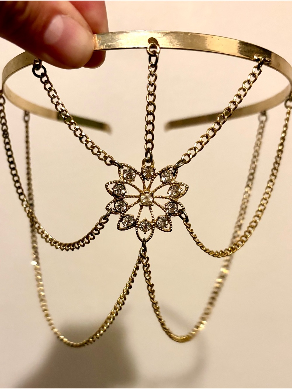 Gold Chain Lotus Headpiece